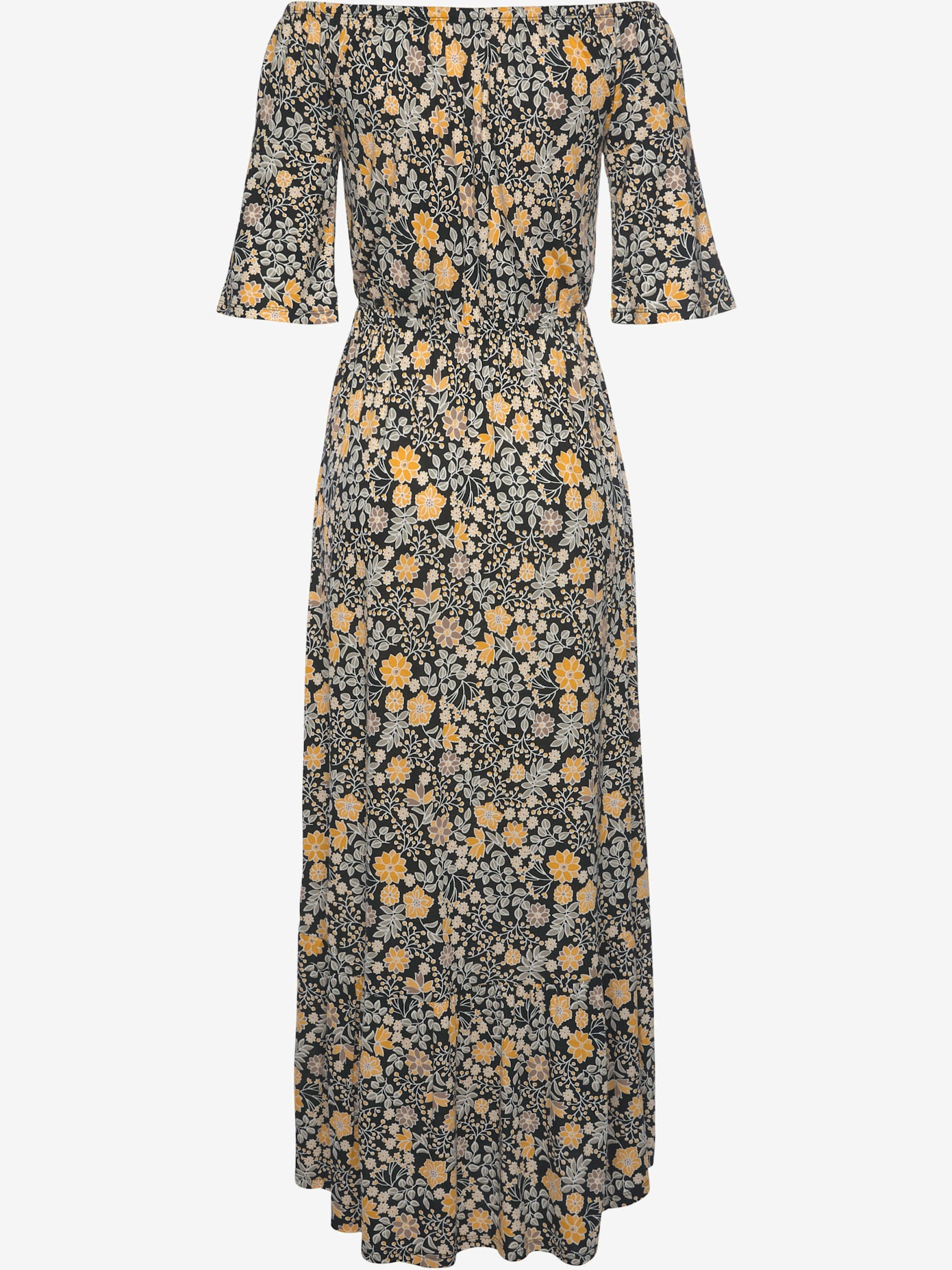 Robe carmen à manches mi-longues