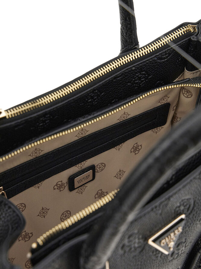 GUESS CRESIDIA SOCIETY SATCHEL Black