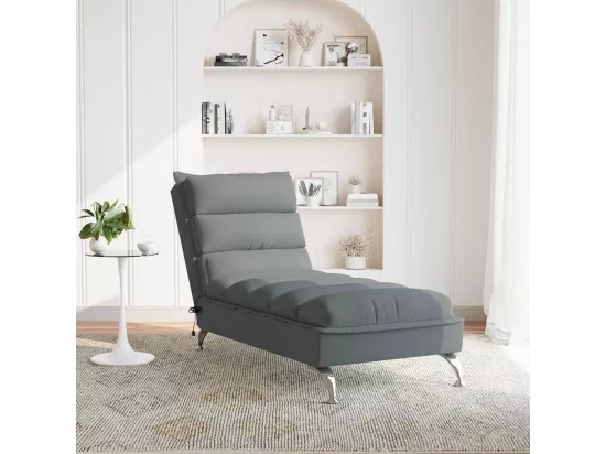 Prolenta Premium - Chaise longue de massage avec coussins gris foncé tissu