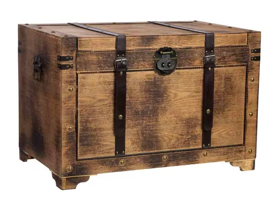 Coffre en bois marron 75x74x51