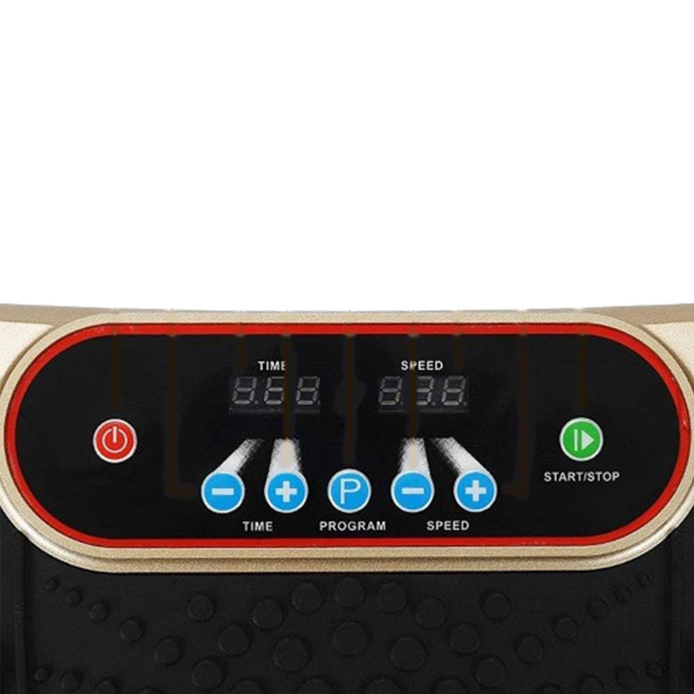 Fitness Vibrationsplatte Körper Massagegerät mit 99 Intensitätsstufen inkl. Widerstandsbändern - Schwarz / Gold