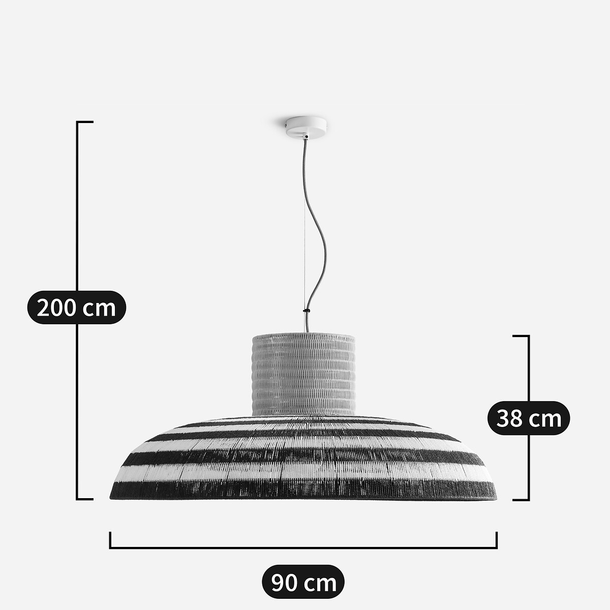 OTTO STUDIO PARA AM.PM<br>Luminária pendente Tribe em papel trançado e rattan