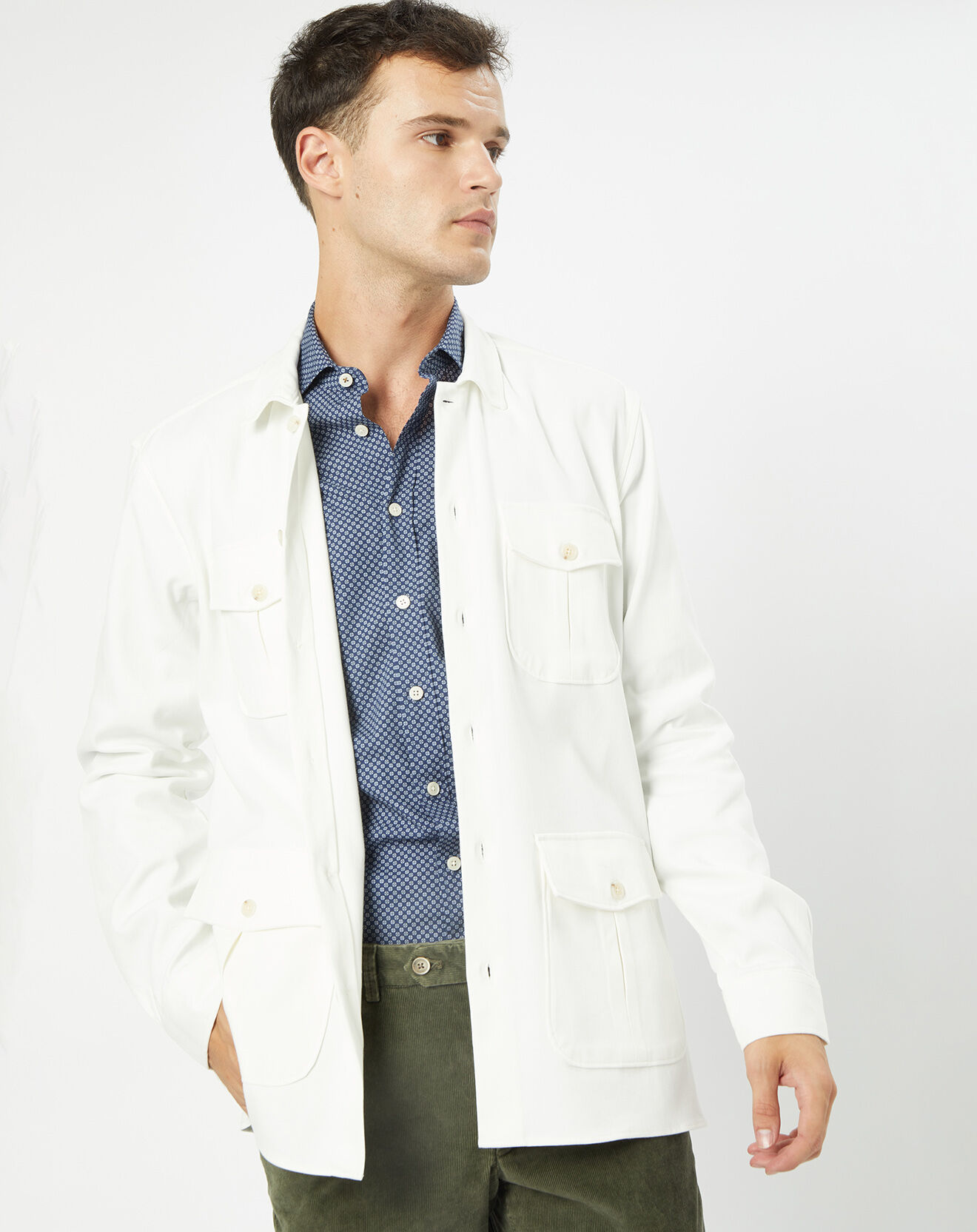 Hackett London Surchemise Double Poche écrue