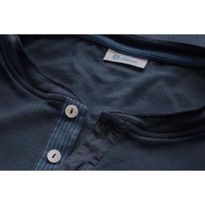 Herren-Henley-Shirt Halbarm, Dunkelblau