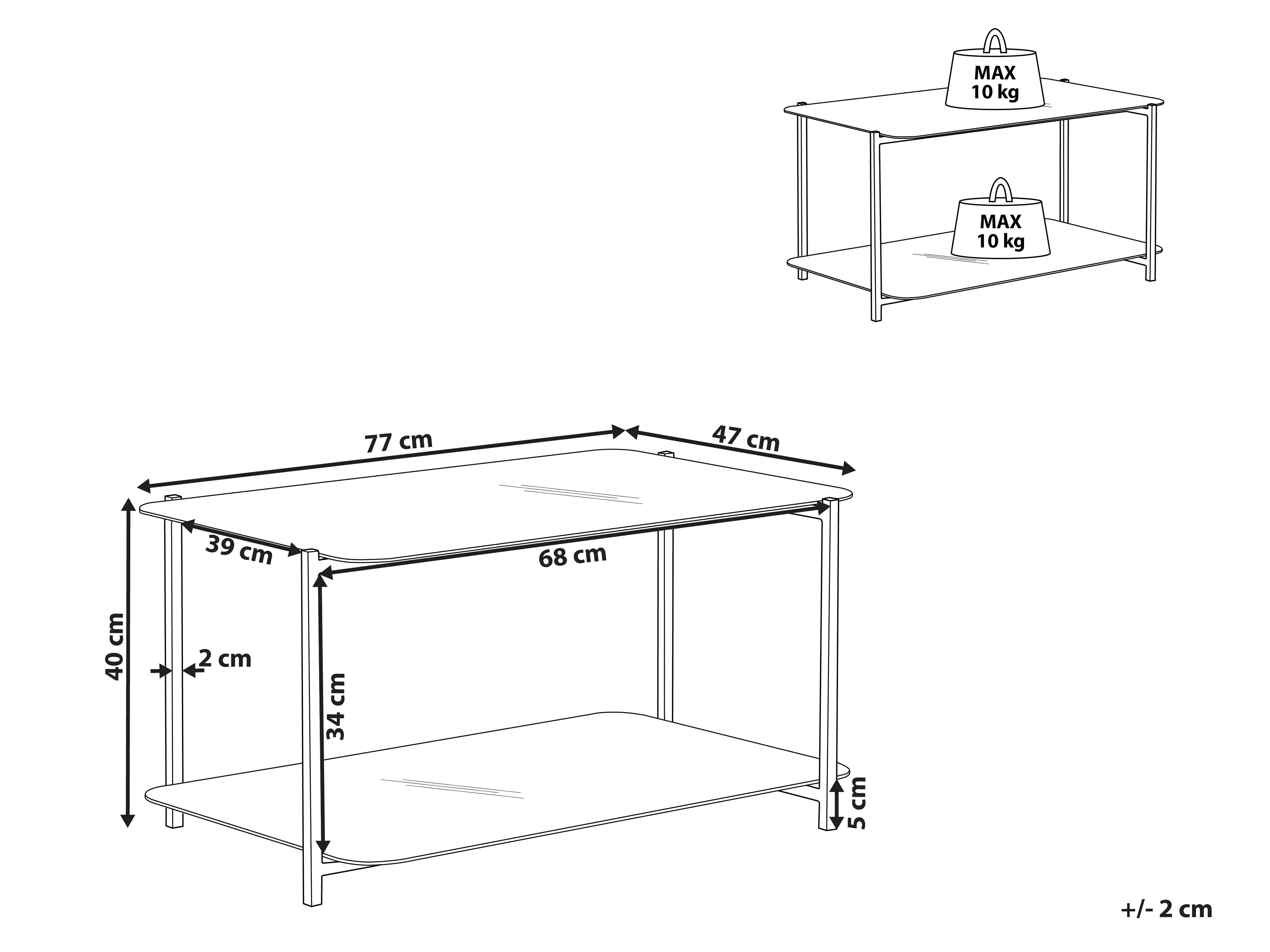 Salontafel GLOSTER Veiligheidsglas Wit marmer
