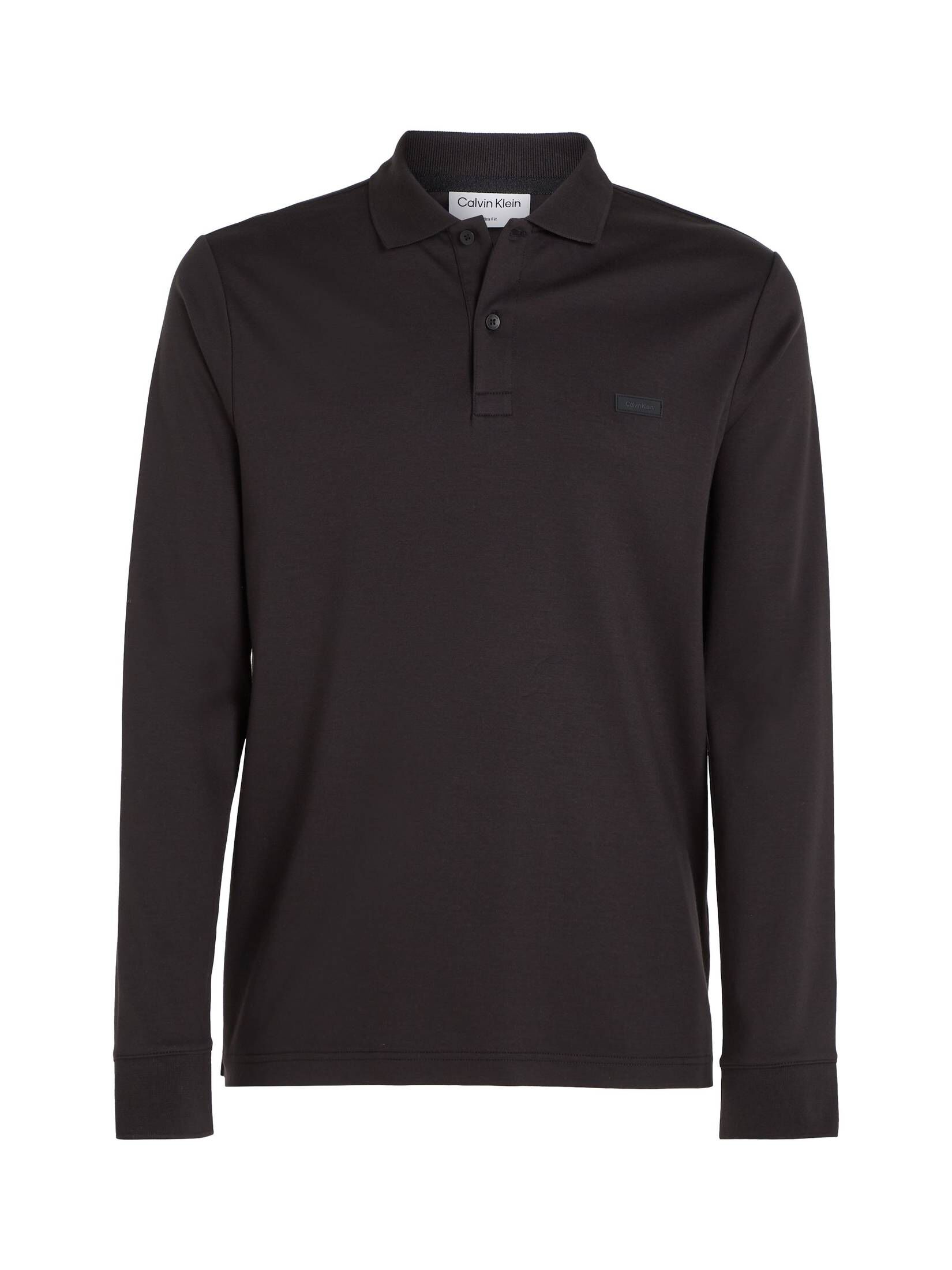 CALVIN KLEIN| Herren Langarmshirt SMOOTH COTTON SLIM LS POLO