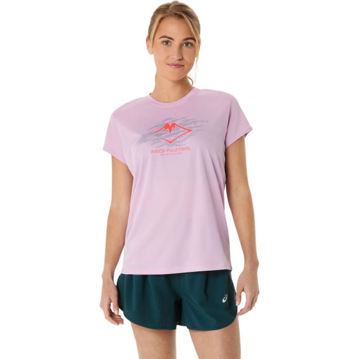 Asics Dame T-shirts Fujitrail Logo SS Top Pink
