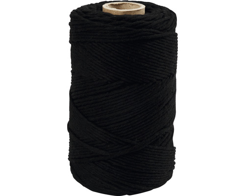 Macramé garen 2 mm, zwart, enkele draad