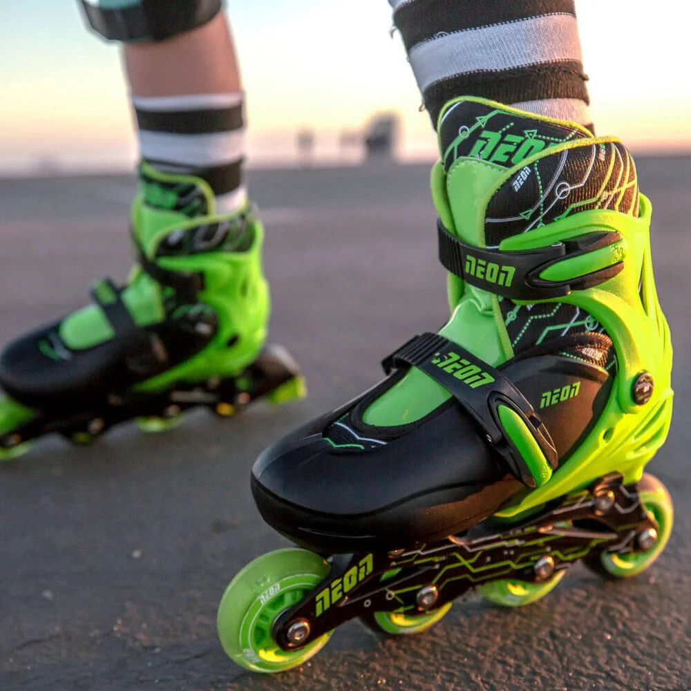 ROLLERS NEON COMBO SKATE VERT TAILLE M 34-37