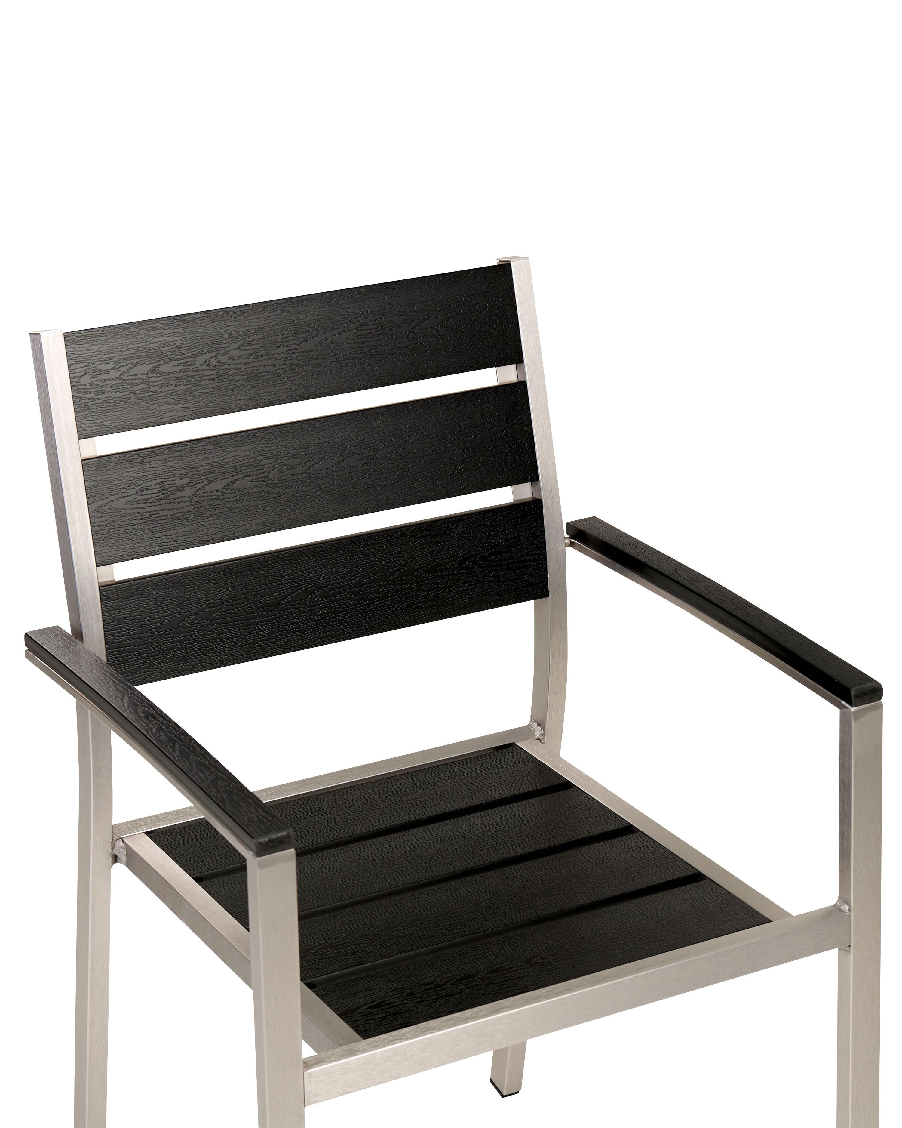 Set van 6 tuinstoelen VERNIO Zwart/zilver