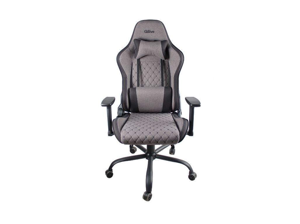 CADEIRA GAMING QILIVE Q.3532 TECIDO CINZA