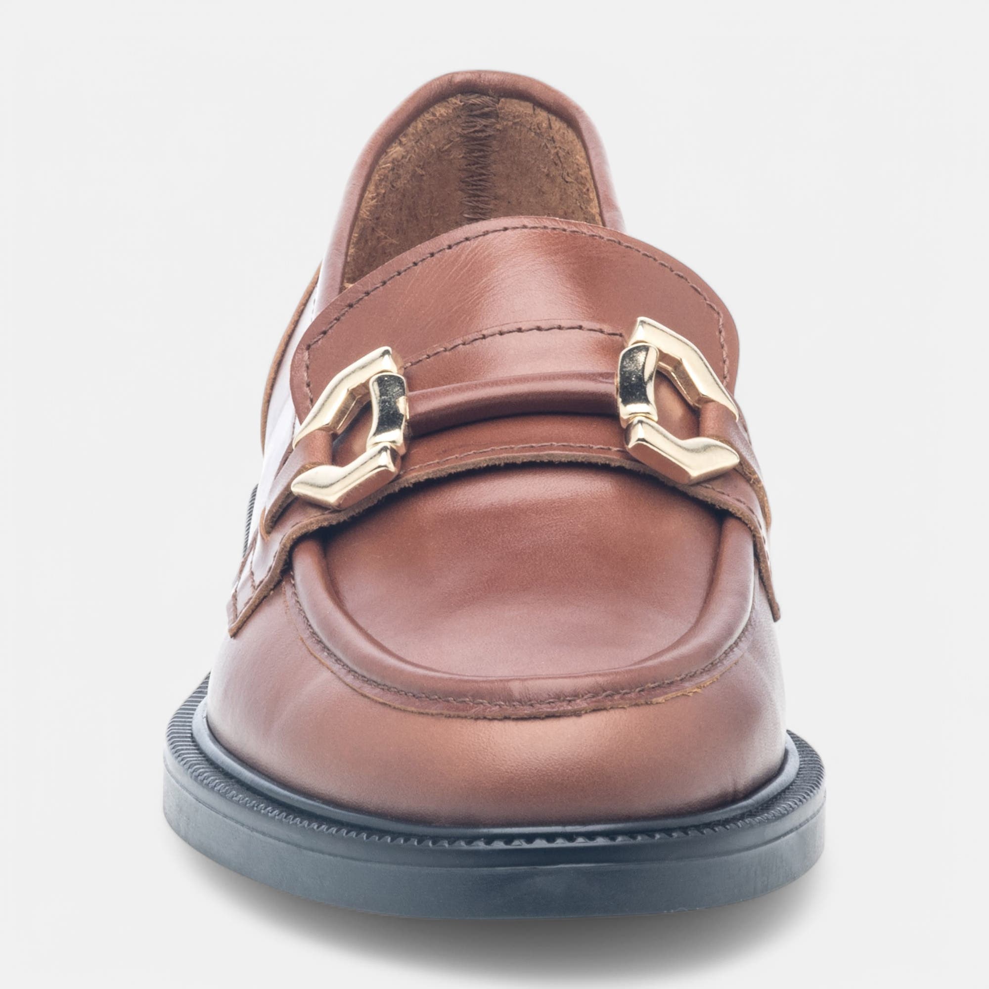 Mocassins Femme en cuir cognac
