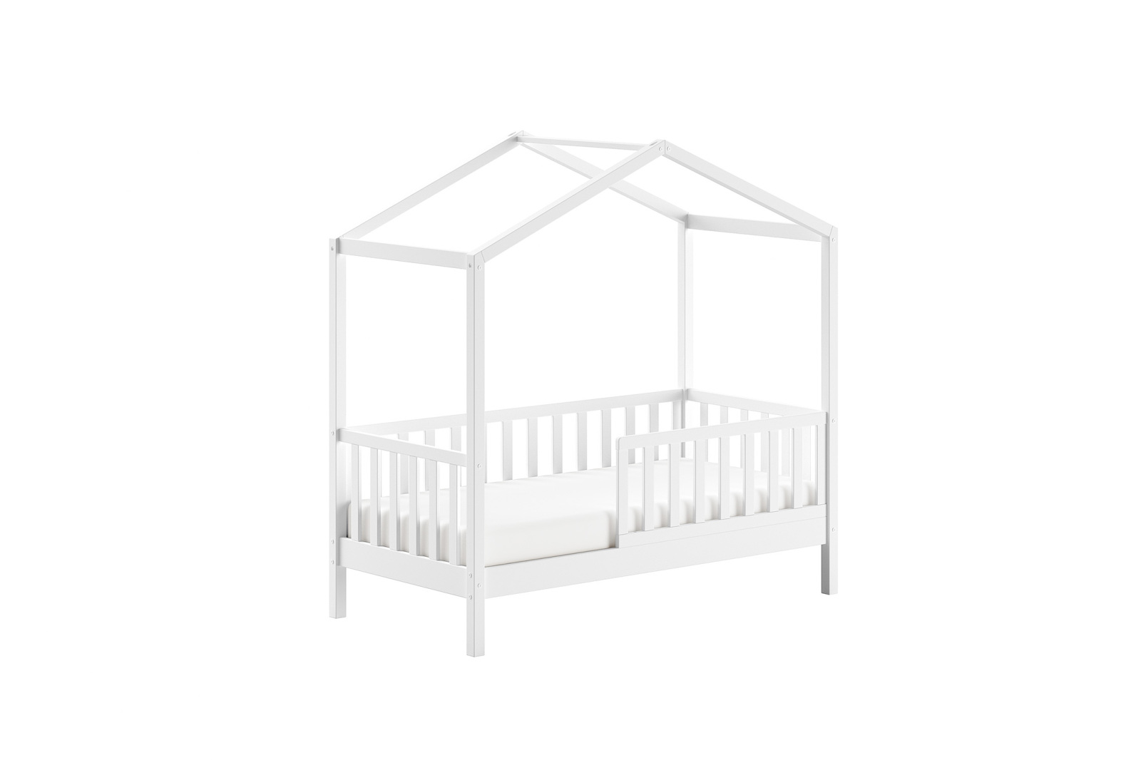 Hausbett DALLAS - weiß - Kiefer massiv - 70x140 cm