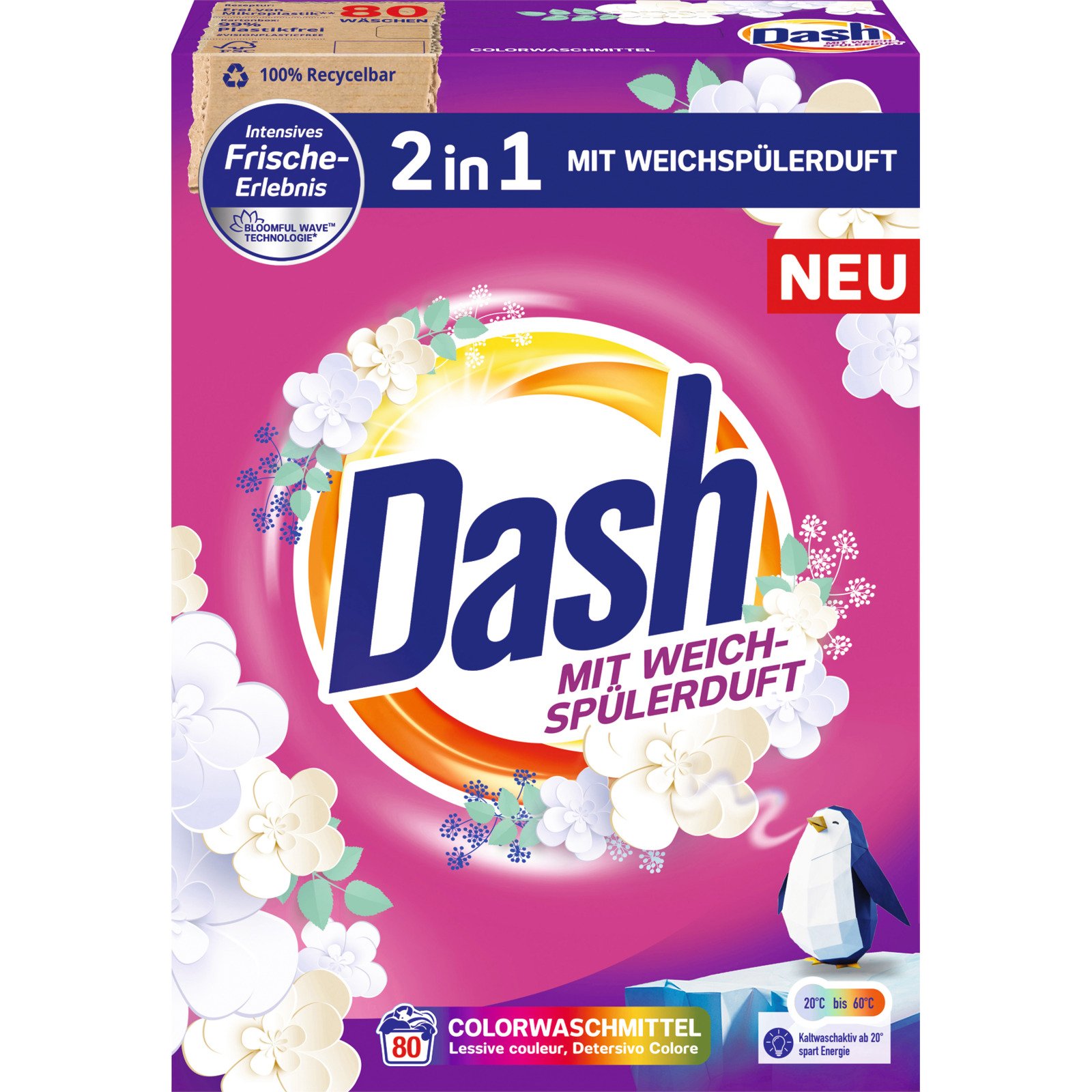 Dash Waschmittelpulver 2in1 Color 80 Waschgänge