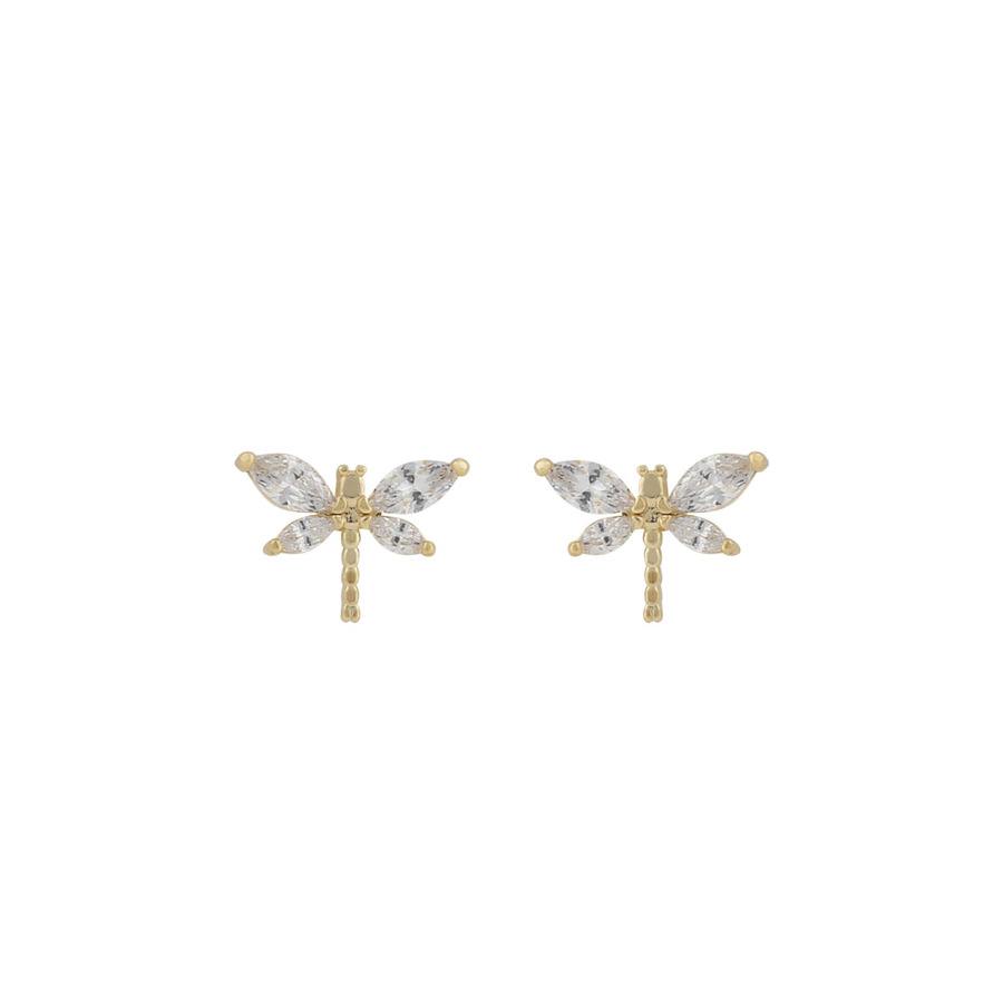 Snö Of Sweden Field Dragonfly Earring Gold/Clear