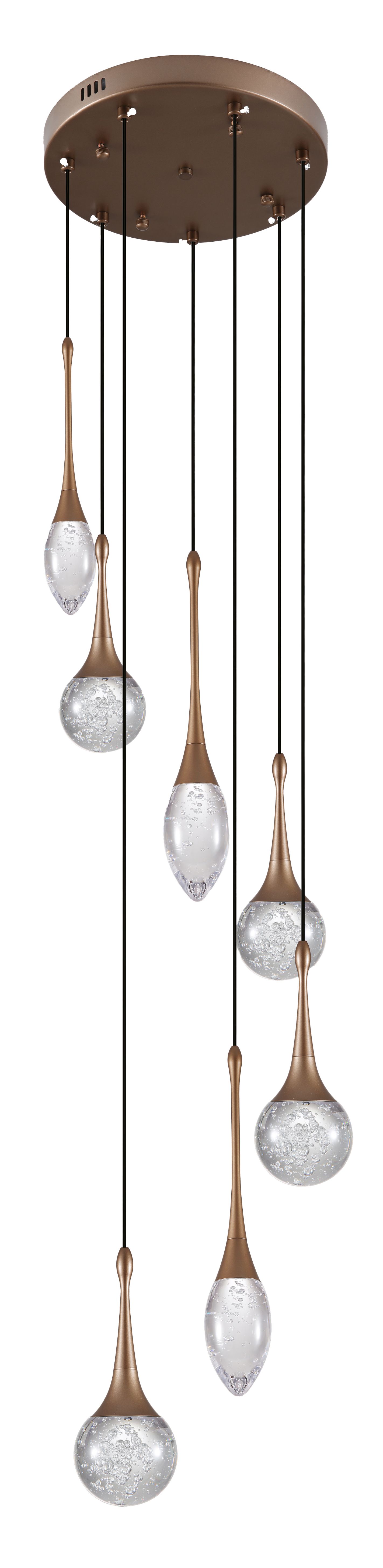 Hanglamp 7-lichts Antiek Brons Bolla ⌀30  x H180 cm