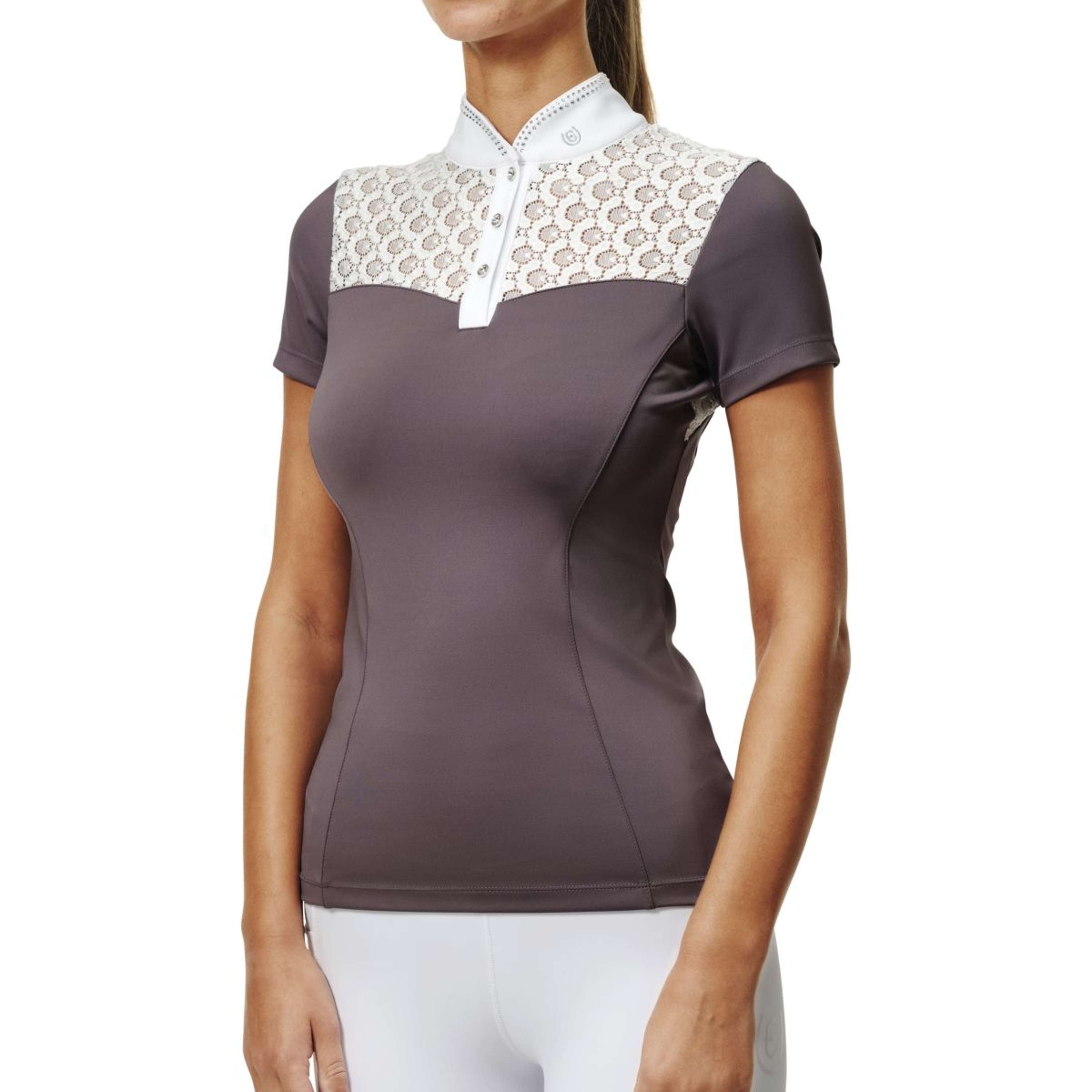 Equestrian Stockholm Wedstrijdshirt Crystal Champion Wit/Dark Violet