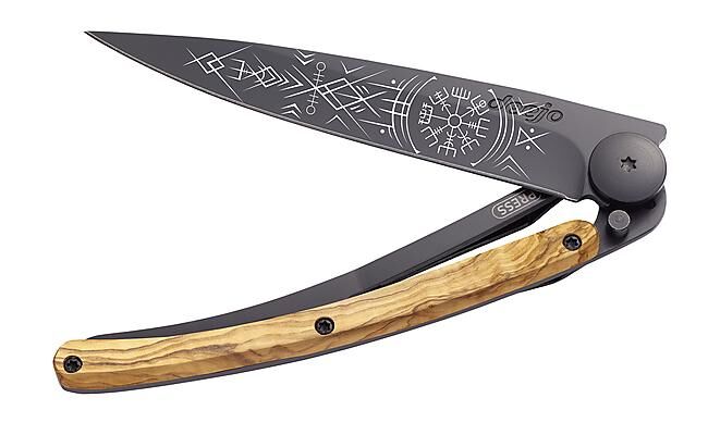 DEEJO - COUTEAU VIKING OLIVIER TATOO BLACK 37 G