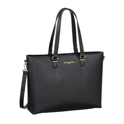 Saint-Martin - Sac cabas pour ordinateur noir Alba _ 1 compartiment - 15,6