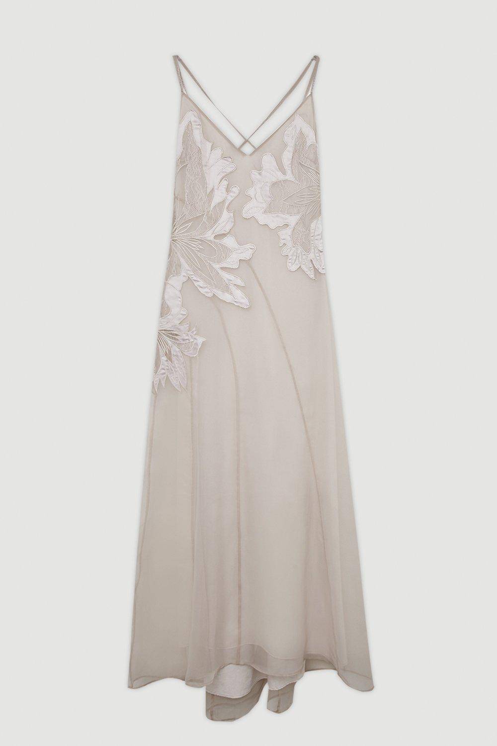 KarenMillen Robe Maxi Tissée à Appliqué Satiné