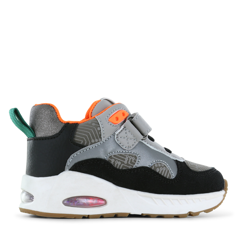 Shoesme grijze sneaker met lichtjes Microfiber leer, Suède | Jongens schoen