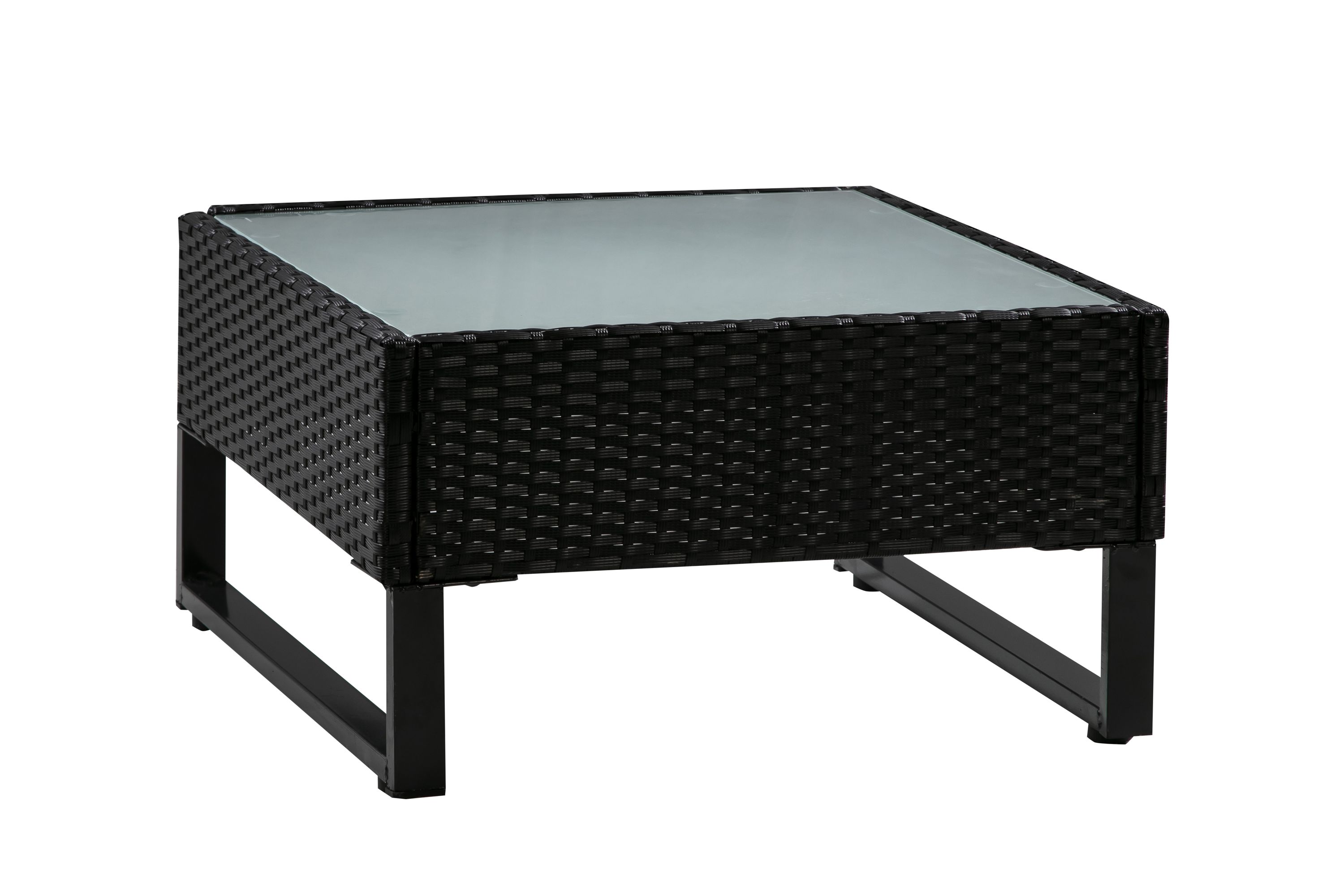 Rattanlounge CAPITOLA schwarz/anthrazit