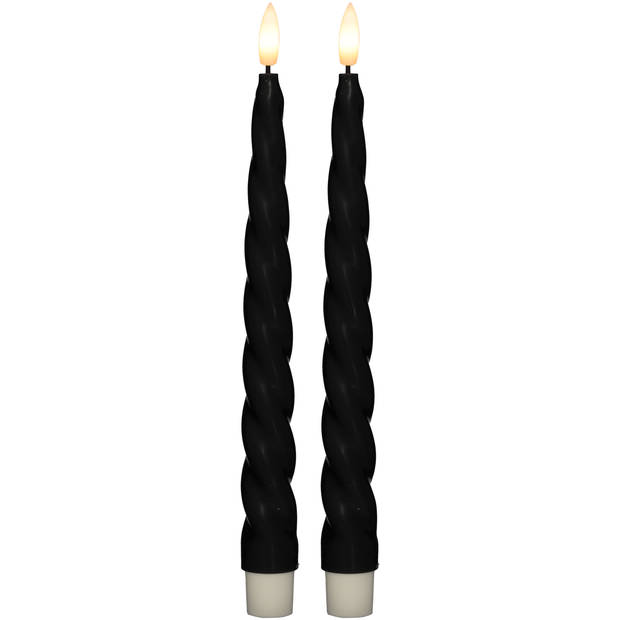 Blokker LED Dinerkaars Swirl - 2x25 cm - 2 stuks - Zwart