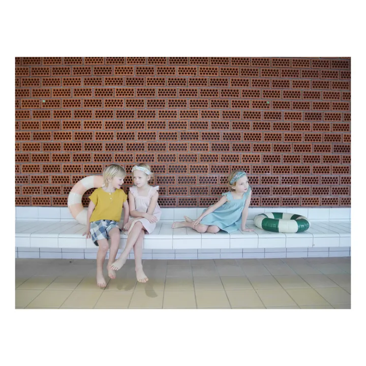 La Petite Collection Robe à Bretelles Gaze de Coton Bio Flounce | Rose pâle