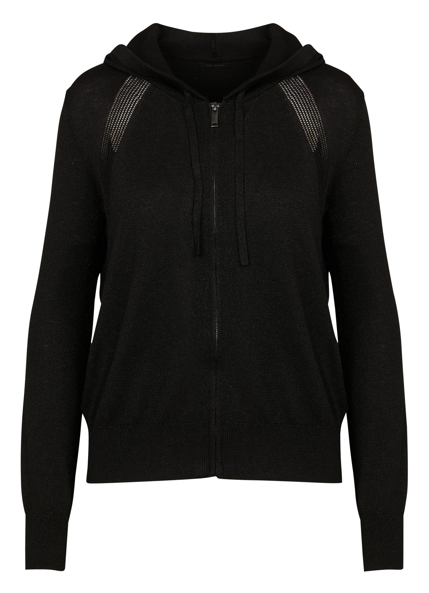 Gilet droit avec capuche | Noir