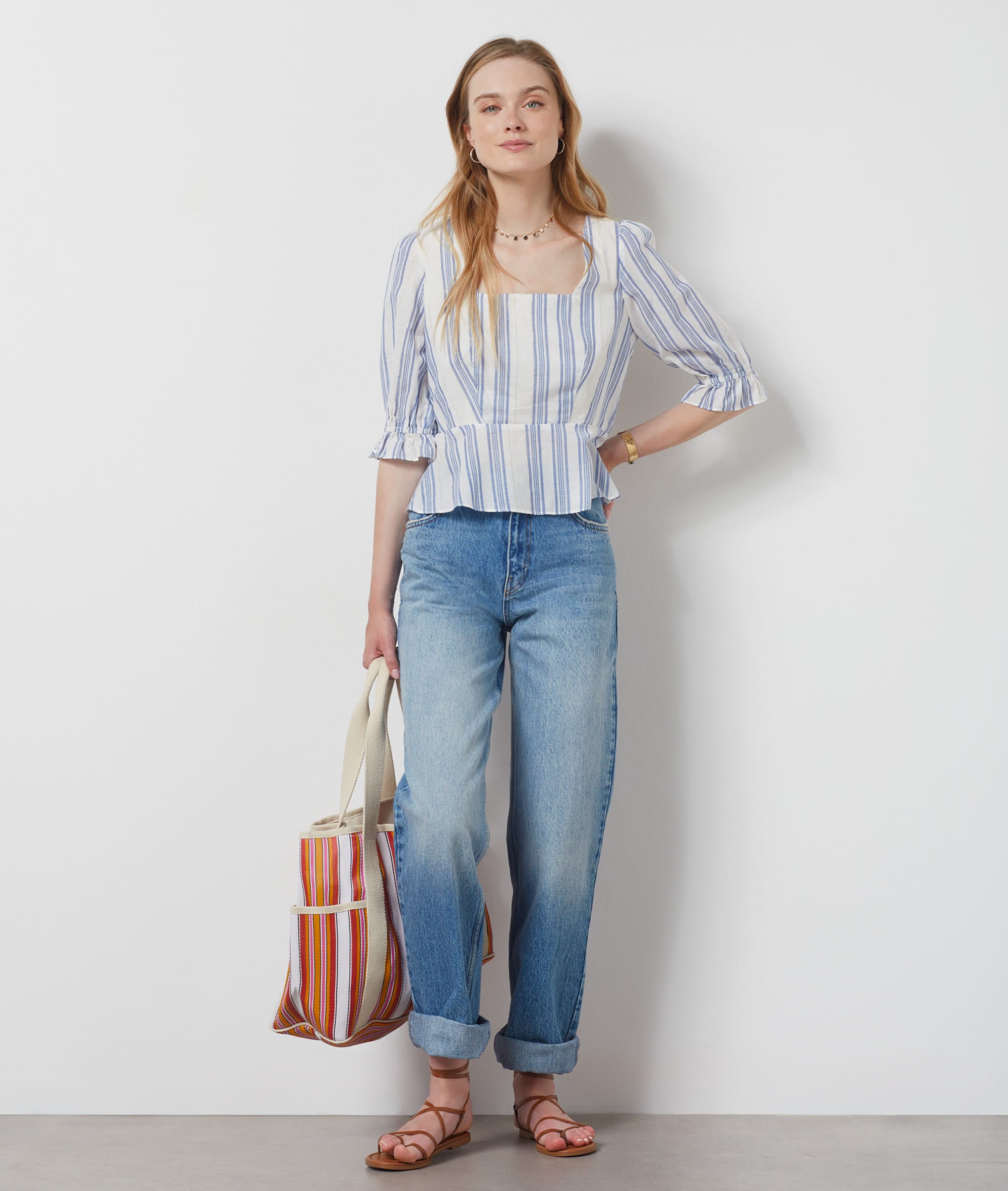 Blouse en coton avec dos à nouer