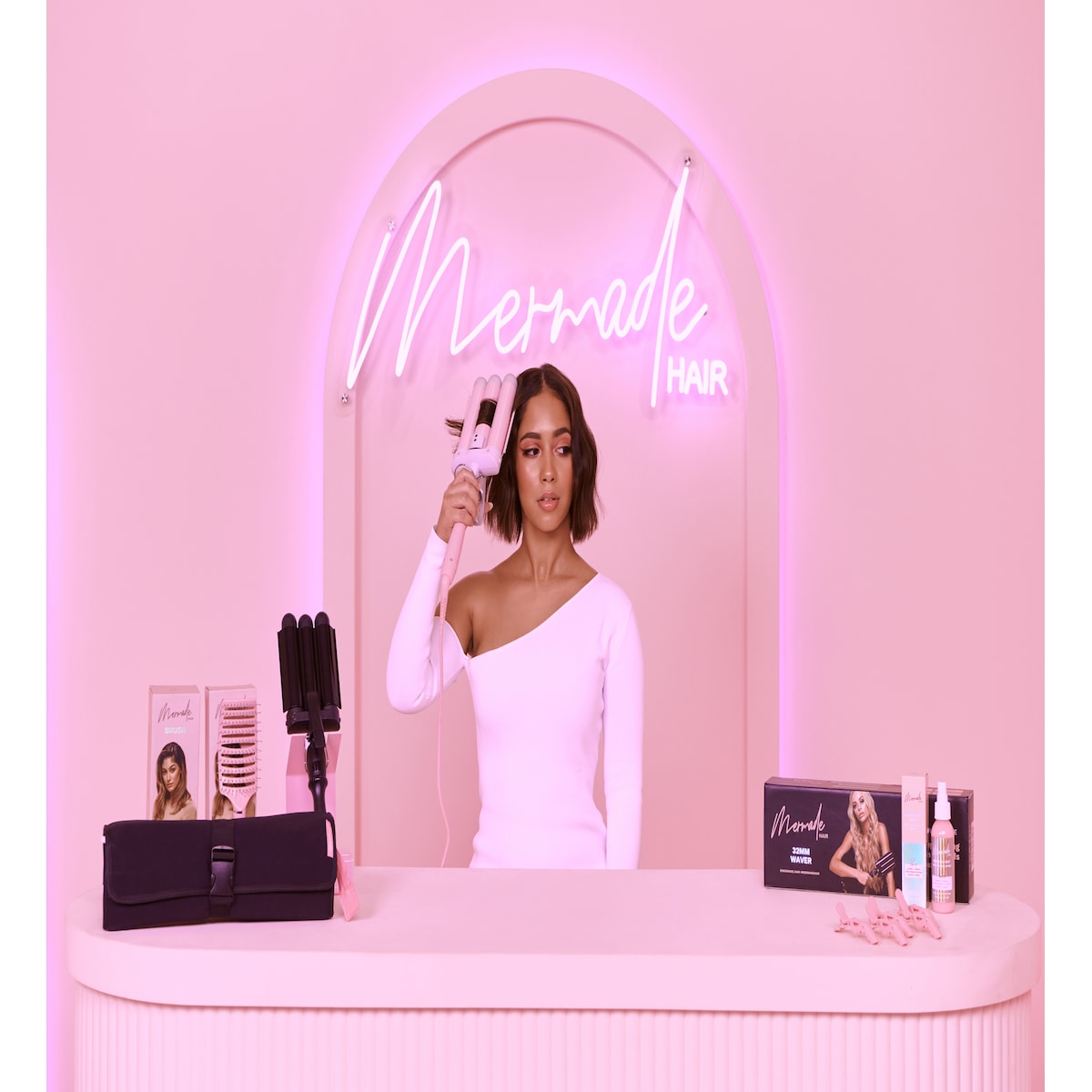 Mermade Pro Waver krølltang 4009 (rosa)