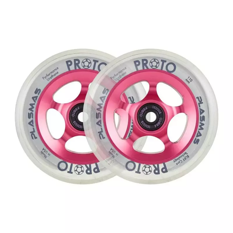 Paire de roues trottinette PROTO Plasma Neon Pink 110mm