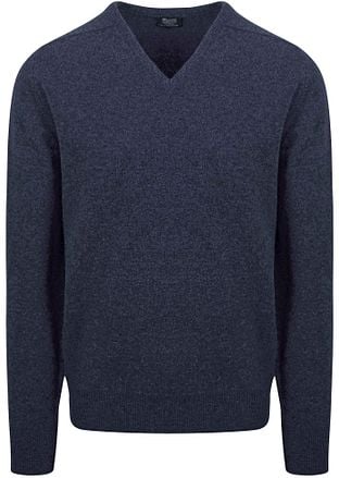 William Lockie V-Hals Lamswol Indigo Melange 7092DF-12 Indigo Melange kopen