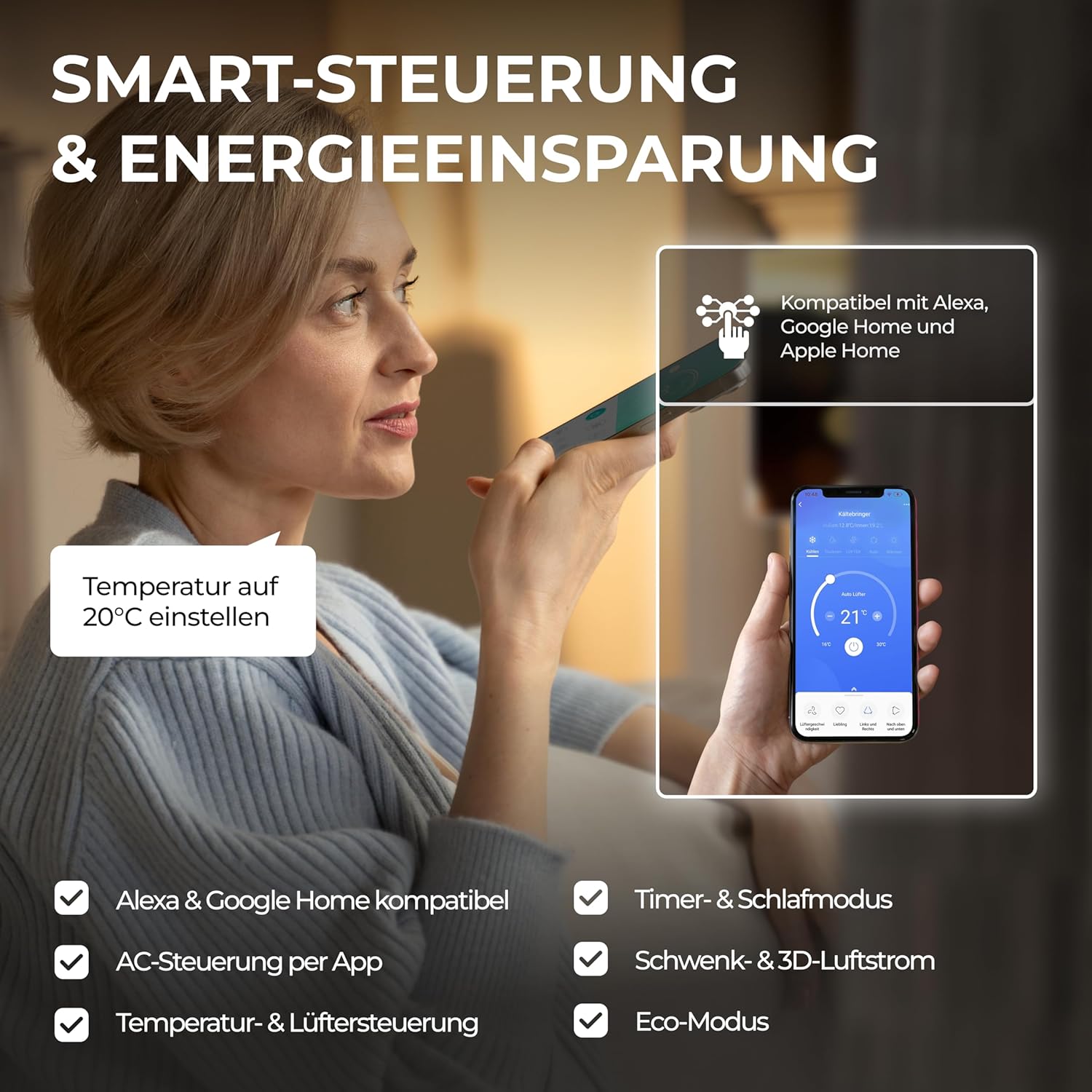 Kältebringer Split Klimaanlage - 12000 BTU (3,5 kW) - Klimagerät mit Heizfunktion, WiFi & App, bis 55qm, sehr leise - Set mit 5m Kupferleitung, Kältemittel R32, Montagematerial, Wandhalterung