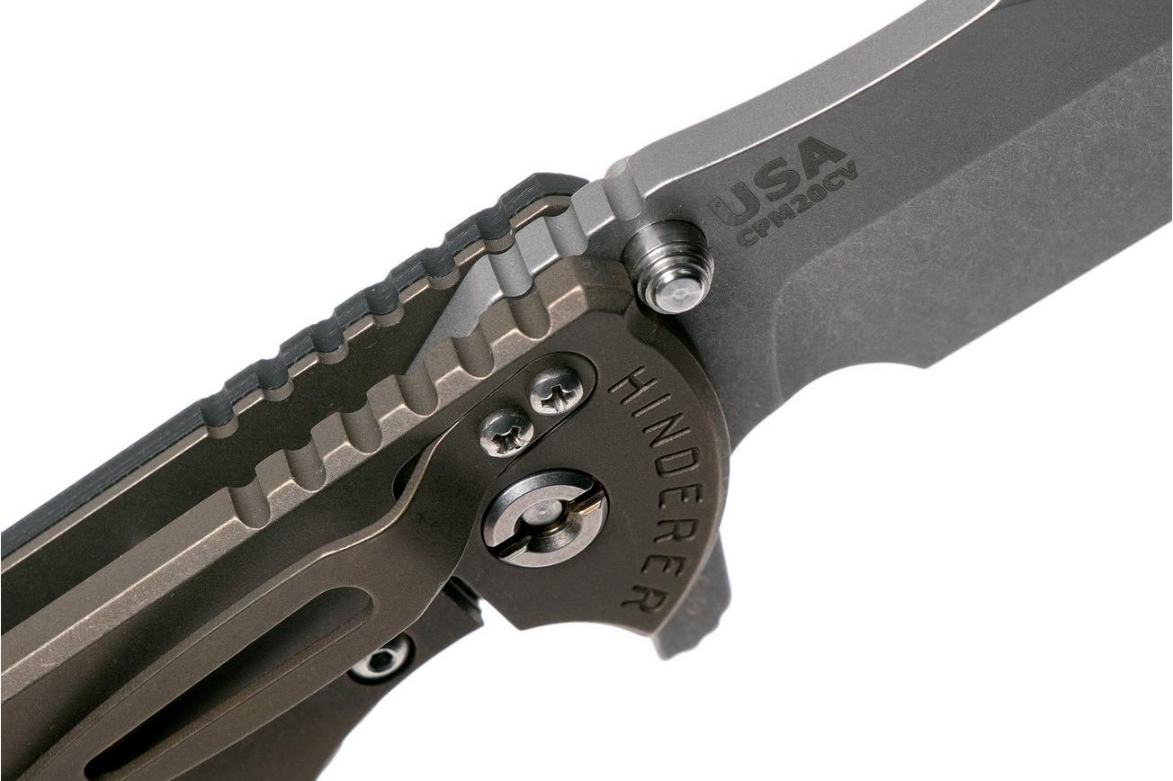 Rick Hinderer XM-24 4” Bowie, CPM 20CV, Battle Bronze, Black G10 zakmes