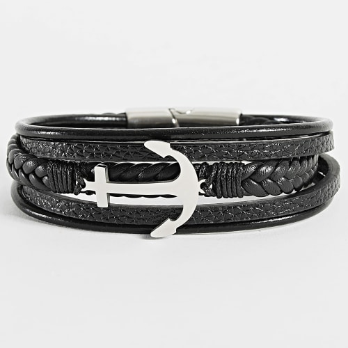Bracelet Noir Argenté