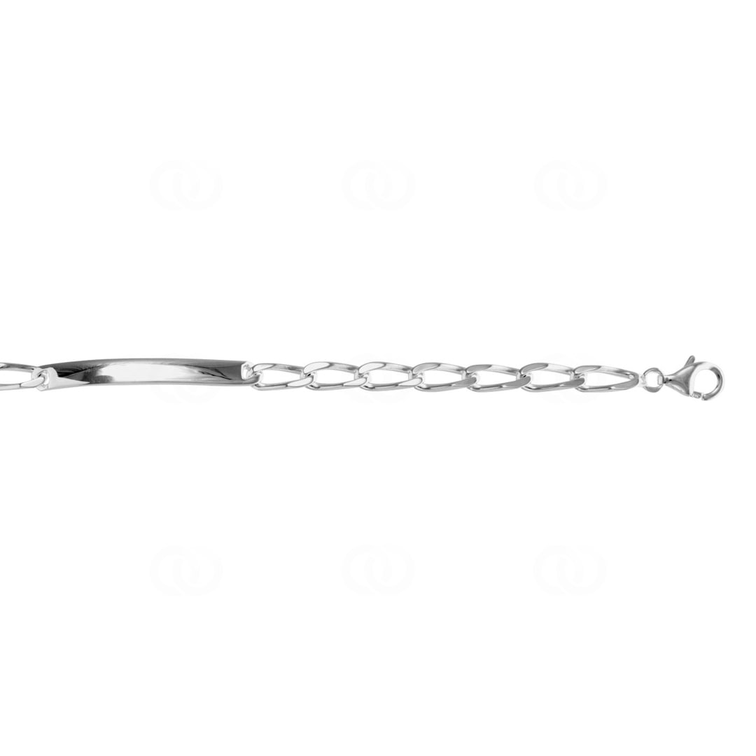 Gravurarmband Langpanzer 4-seitig 925 Silber rhodiniert 4.0mm