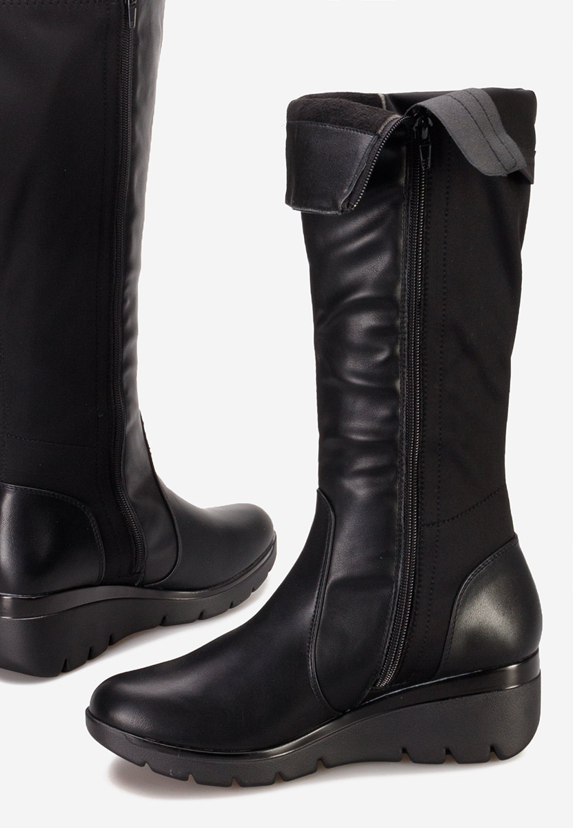 Bottes compensée femme noires Daneria