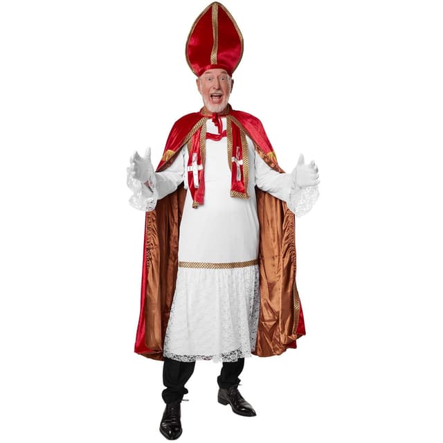 St. Nikolaus-sæt mørkerødt kostume