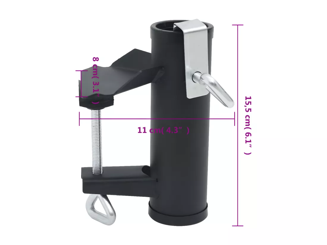 Prolenta Premium - Pinces à parasol pour balcon 2 pcs 25-38 mm acier