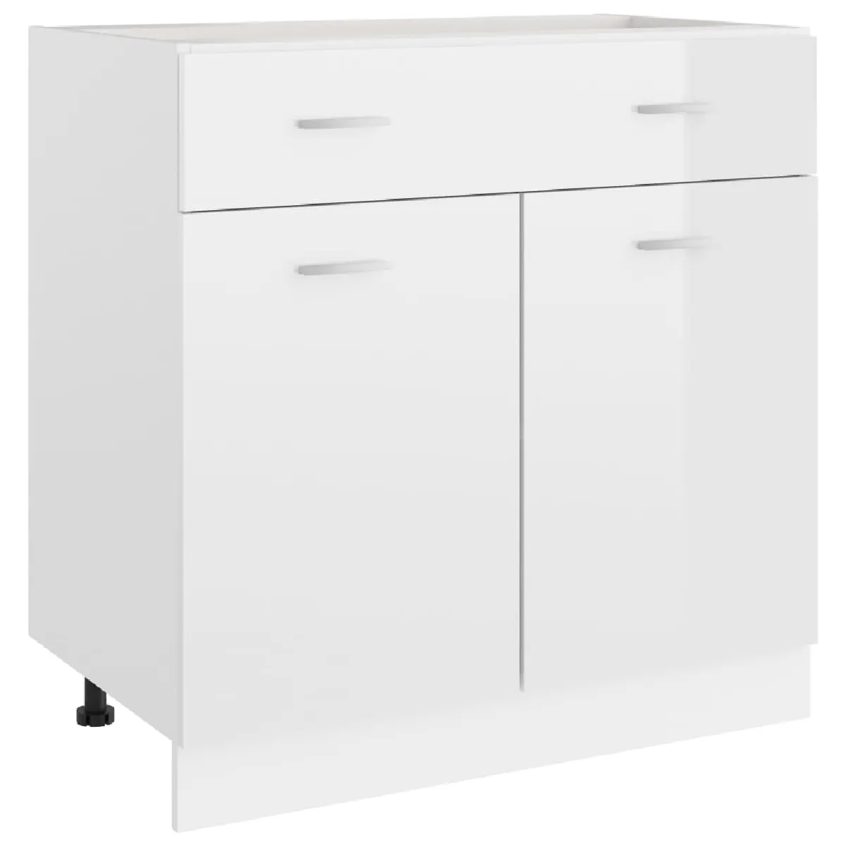 vidaXL Armoire de plancher à tiroir - Blanc brillant