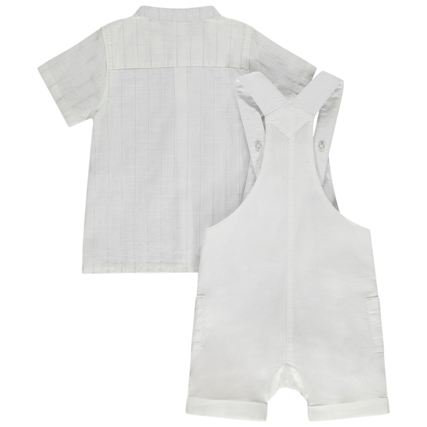 Ensemble de cérémonie 2 pièces avec salopette pour bébé garçon