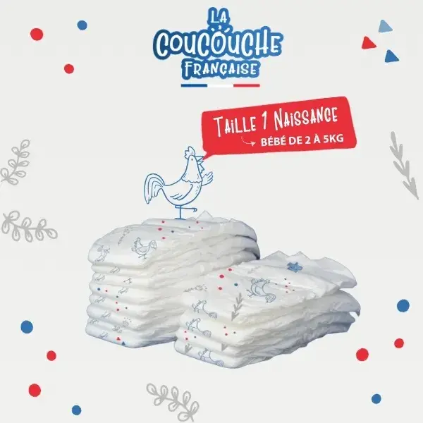 Fraldas La Coucouche Française Premium Tamanho 1 (2-5kg) - 28 unidades