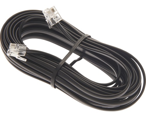 Modulaire kabel 2x RJ11 (6p4c) stekkers 3 m zwart Bleil 35731