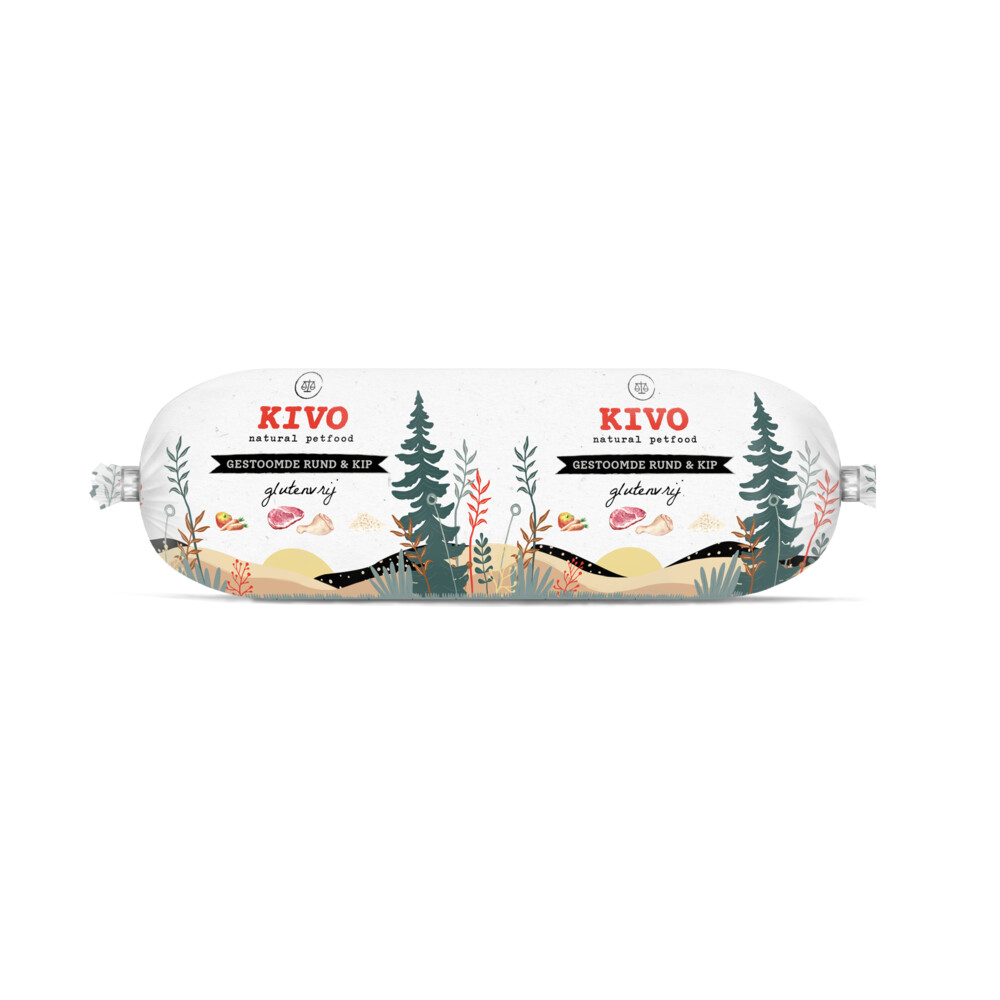 12x Kivo Gestoomde Rund & Kip 600 gr
