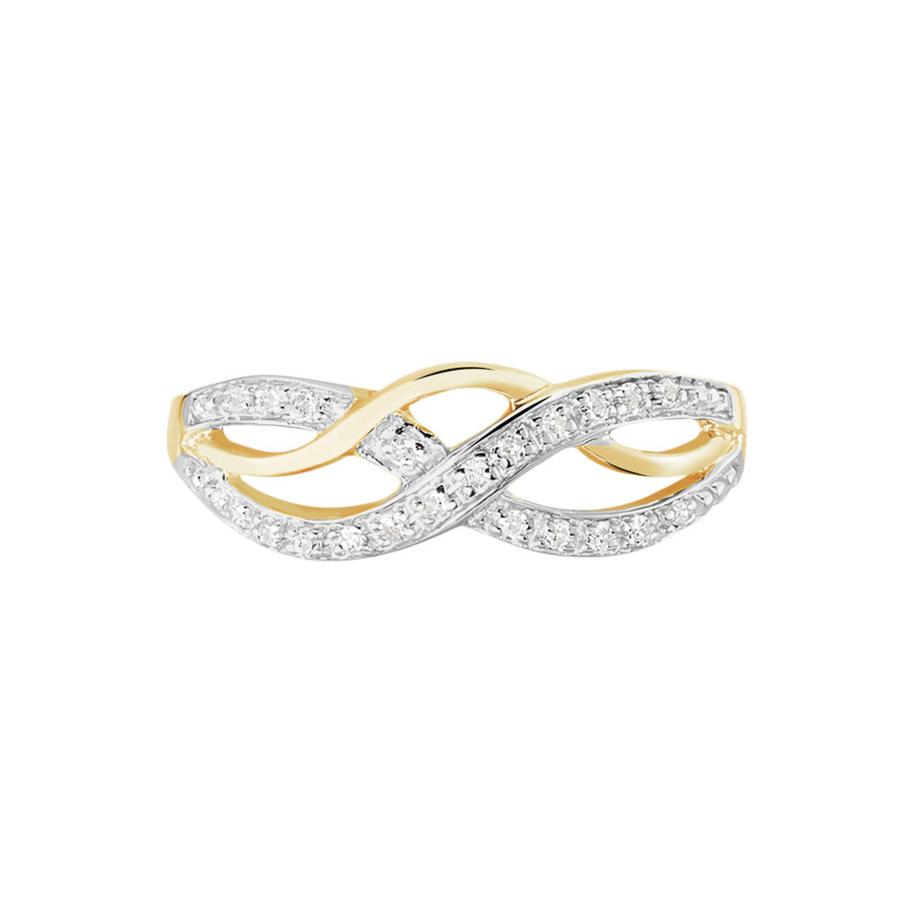 Bague Vaguelette Or Jaune Diamant