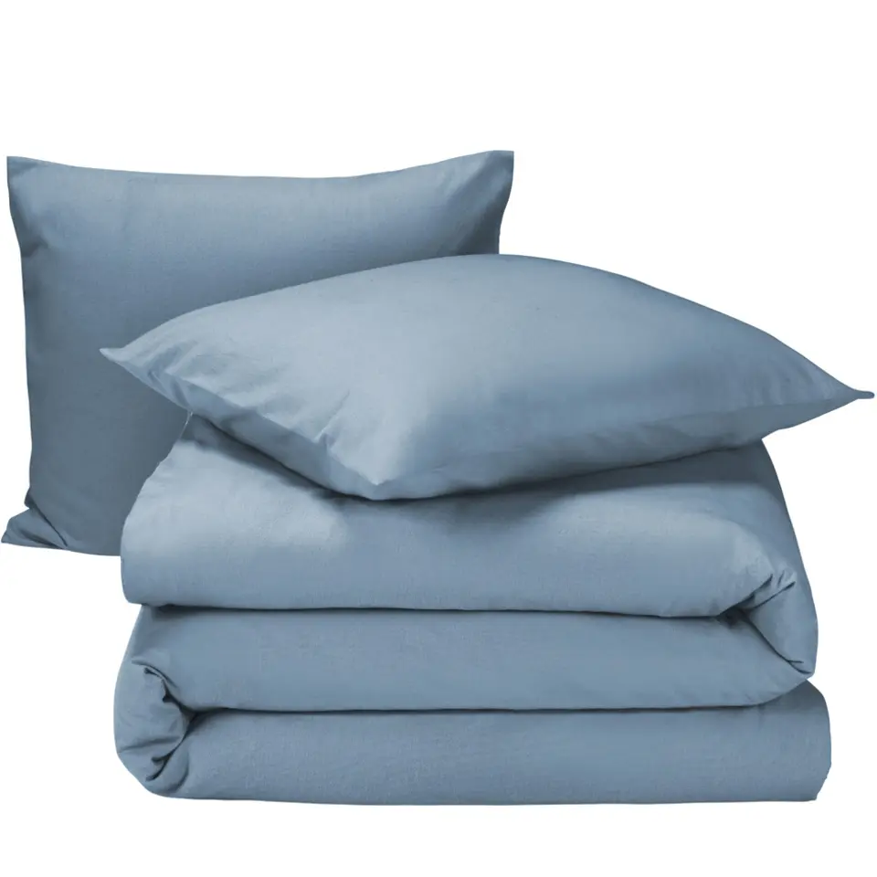 Moodit Dekbedovertrek Frey Stone Blue - 200 x 220 cm - Katoen Flanel