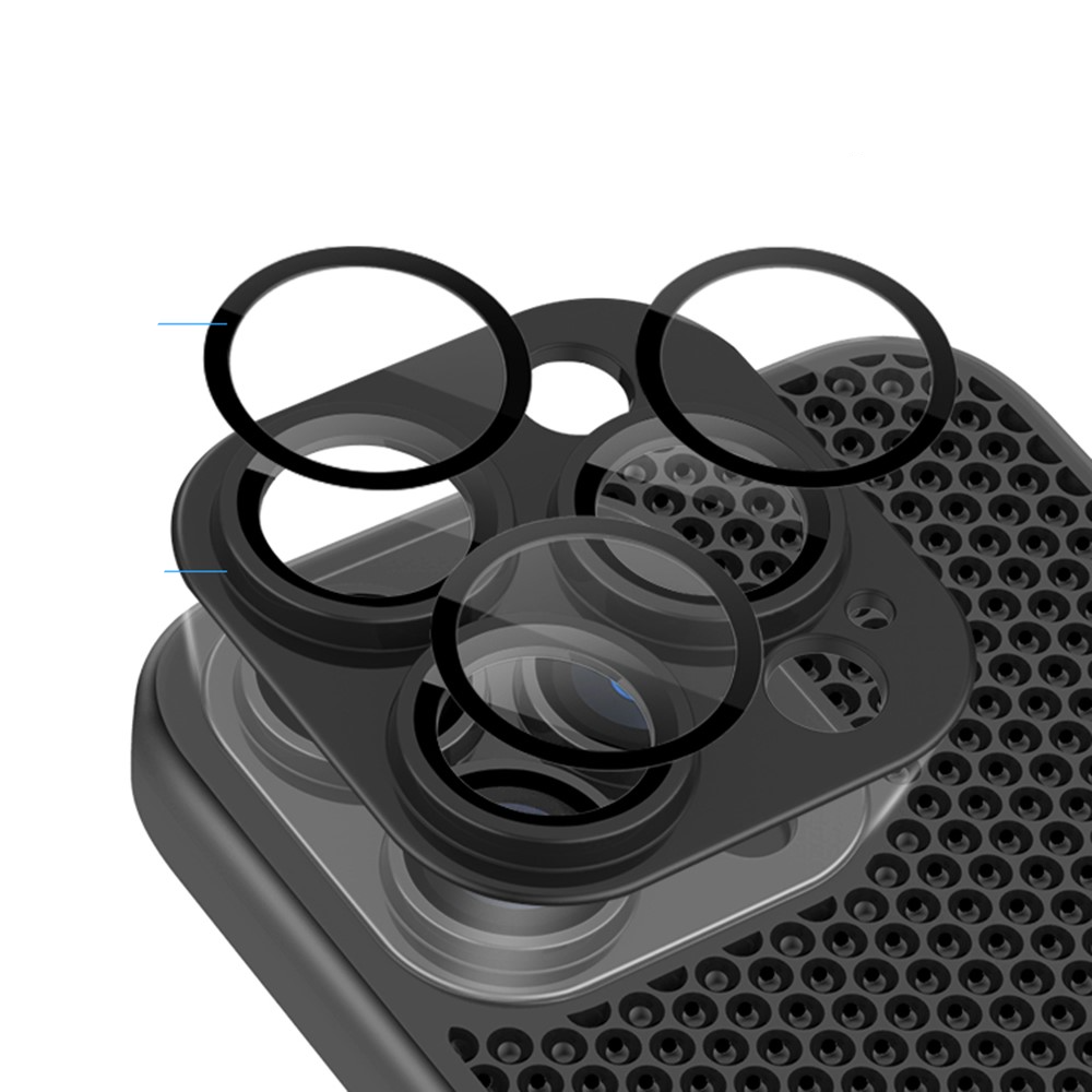 iPhone 14 Pro Hybrid Hardcase Hülle im Waben Design mit Kameraschutz - Schwarz
