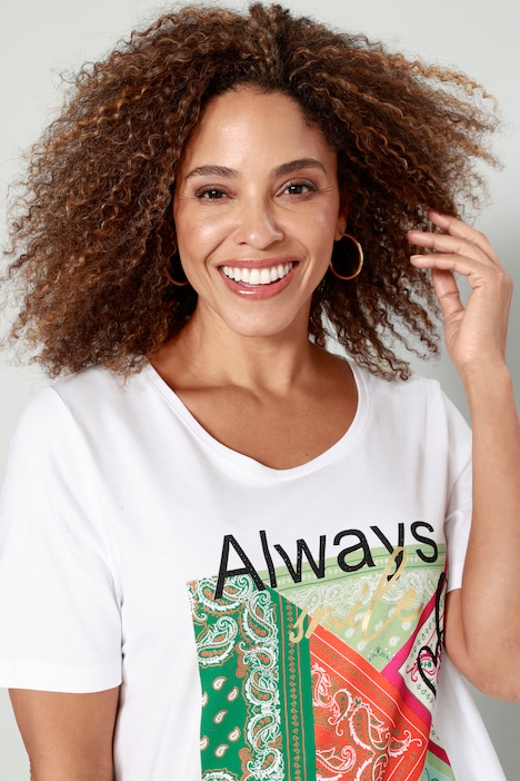 T-Shirt, Tücherdruck, Zipfelsaum