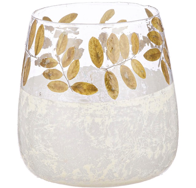 GILDE Teelichthalter »Kerzenhalter Foliage« 1-flammig, aus Glas, Höhe ca. 20 cm